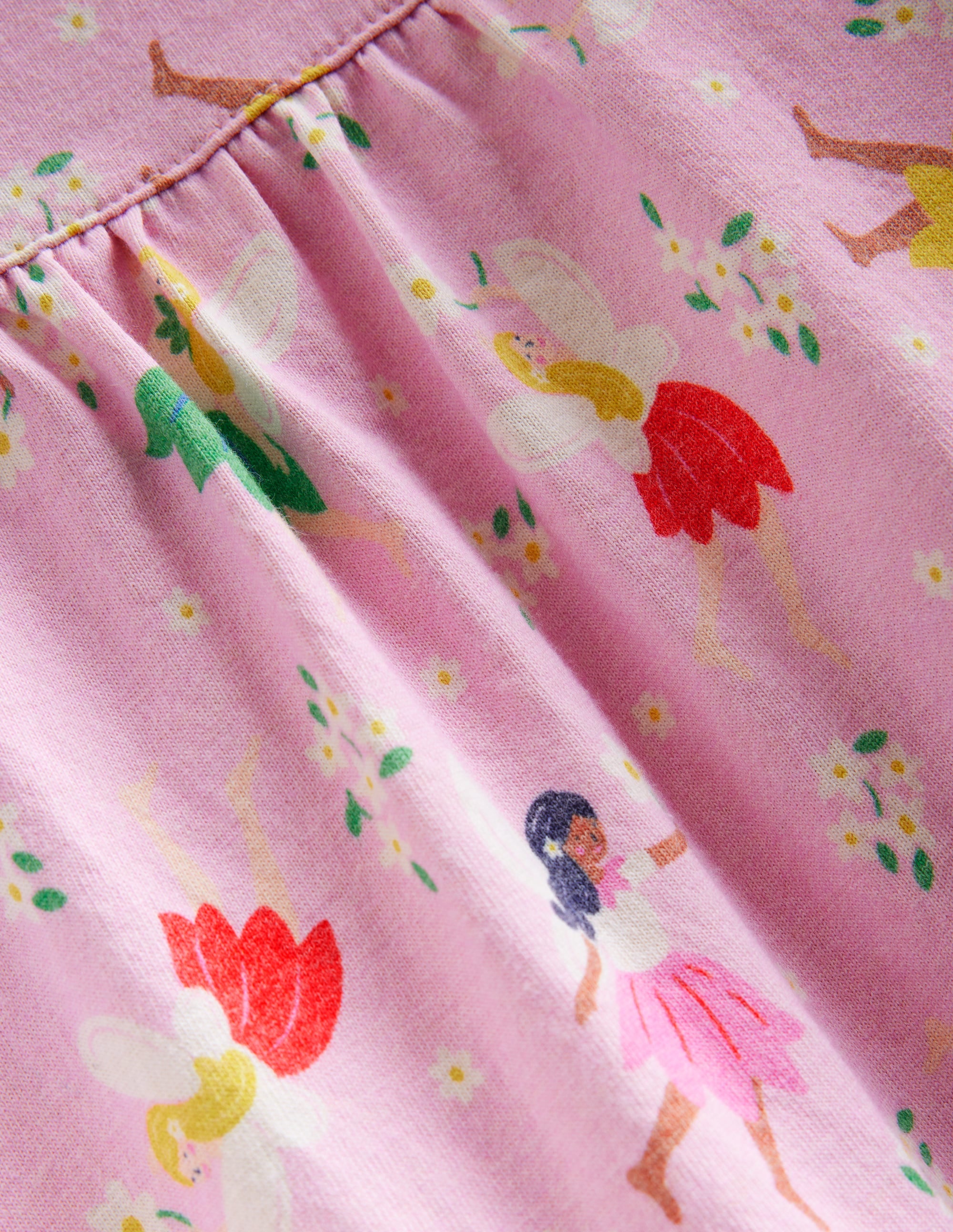 Printed Long-sleeved Nightie-Boto Pink Fairies - Image 3