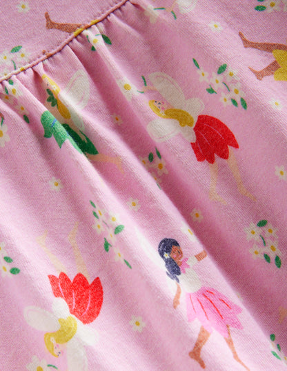 Printed Long-sleeved Nightie-Boto Pink Fairies