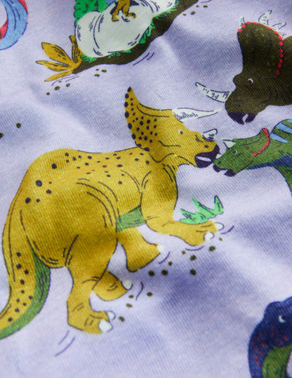 Snug Long John Pyjamas-Lilac Dino Family