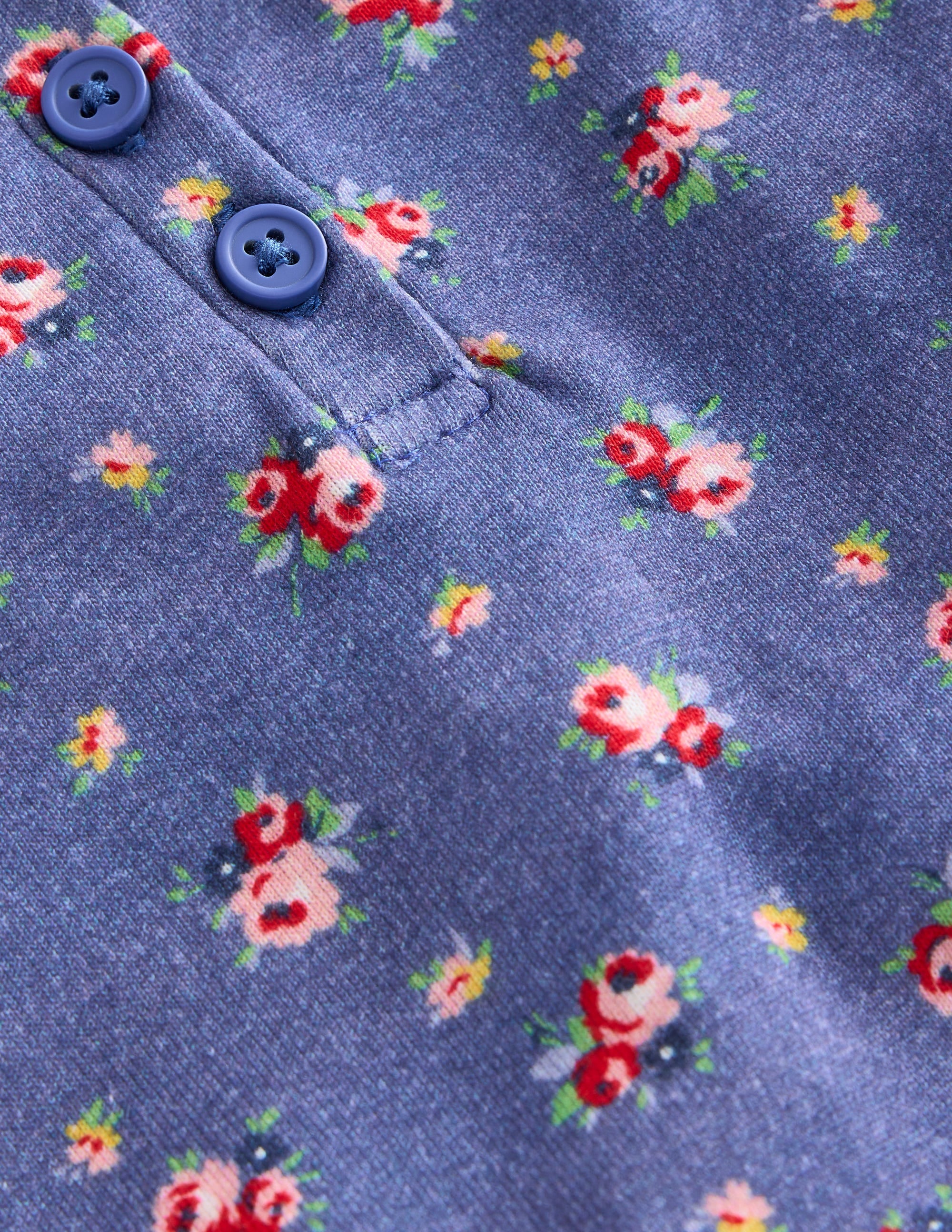 Snug Henley Pyjamas-Bluejay Bouquet - Image 3
