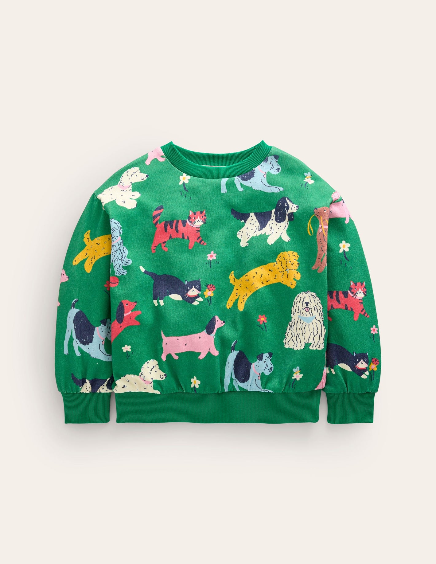 Printed Relaxed Sweatshirt-Green Park Play Pets