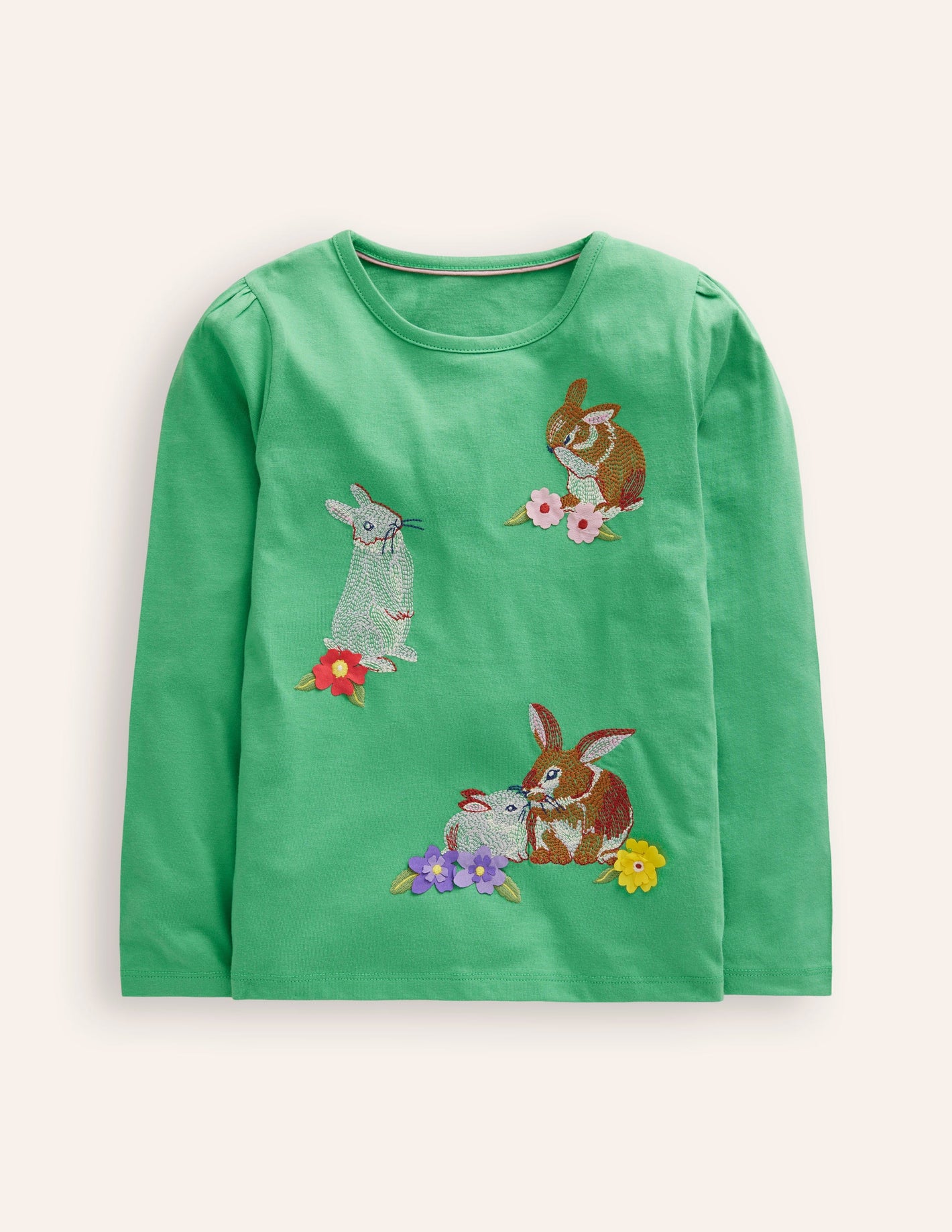 Superstitch Puff Sleeve Top-Jade Bunnies