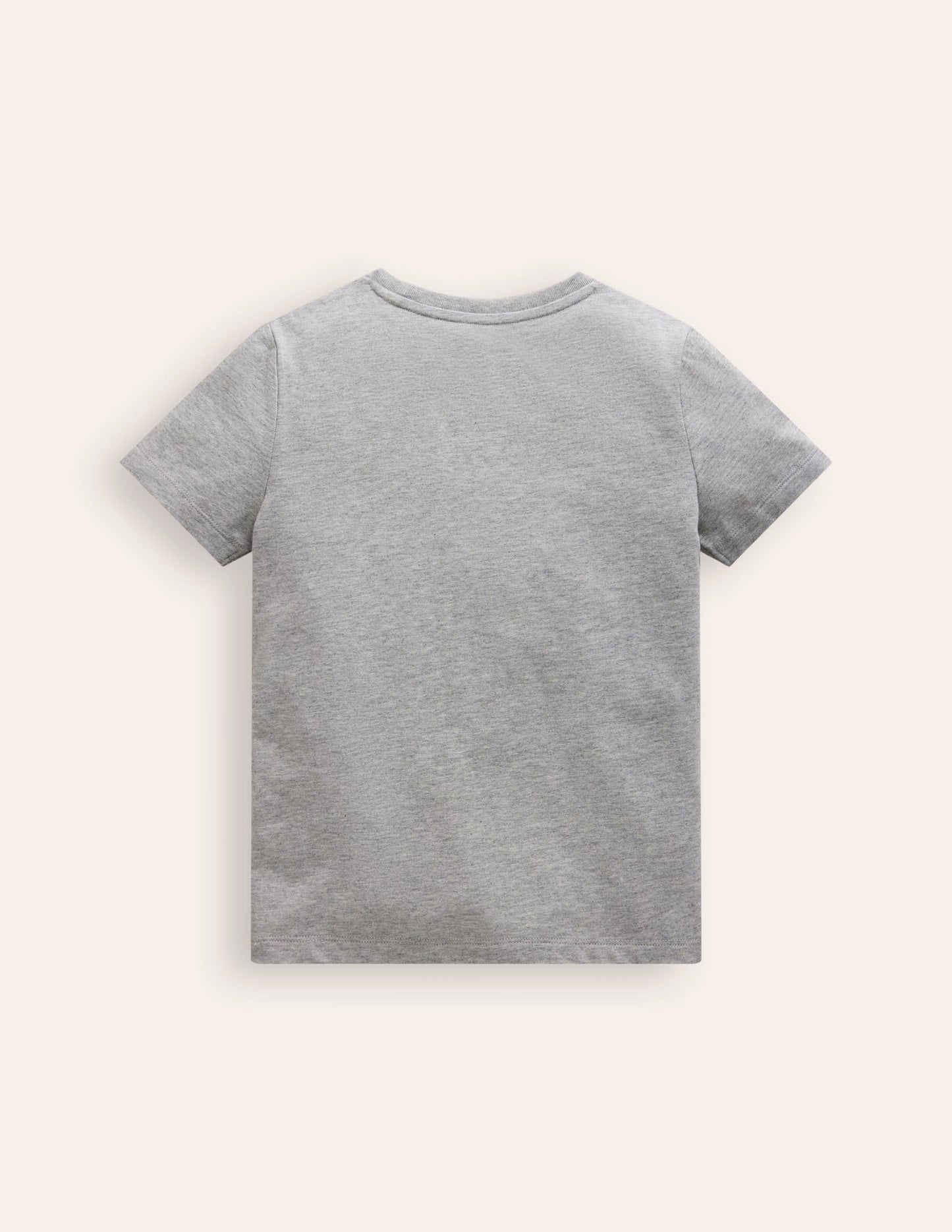 Appliqué Motif T-shirt-Grey Marl