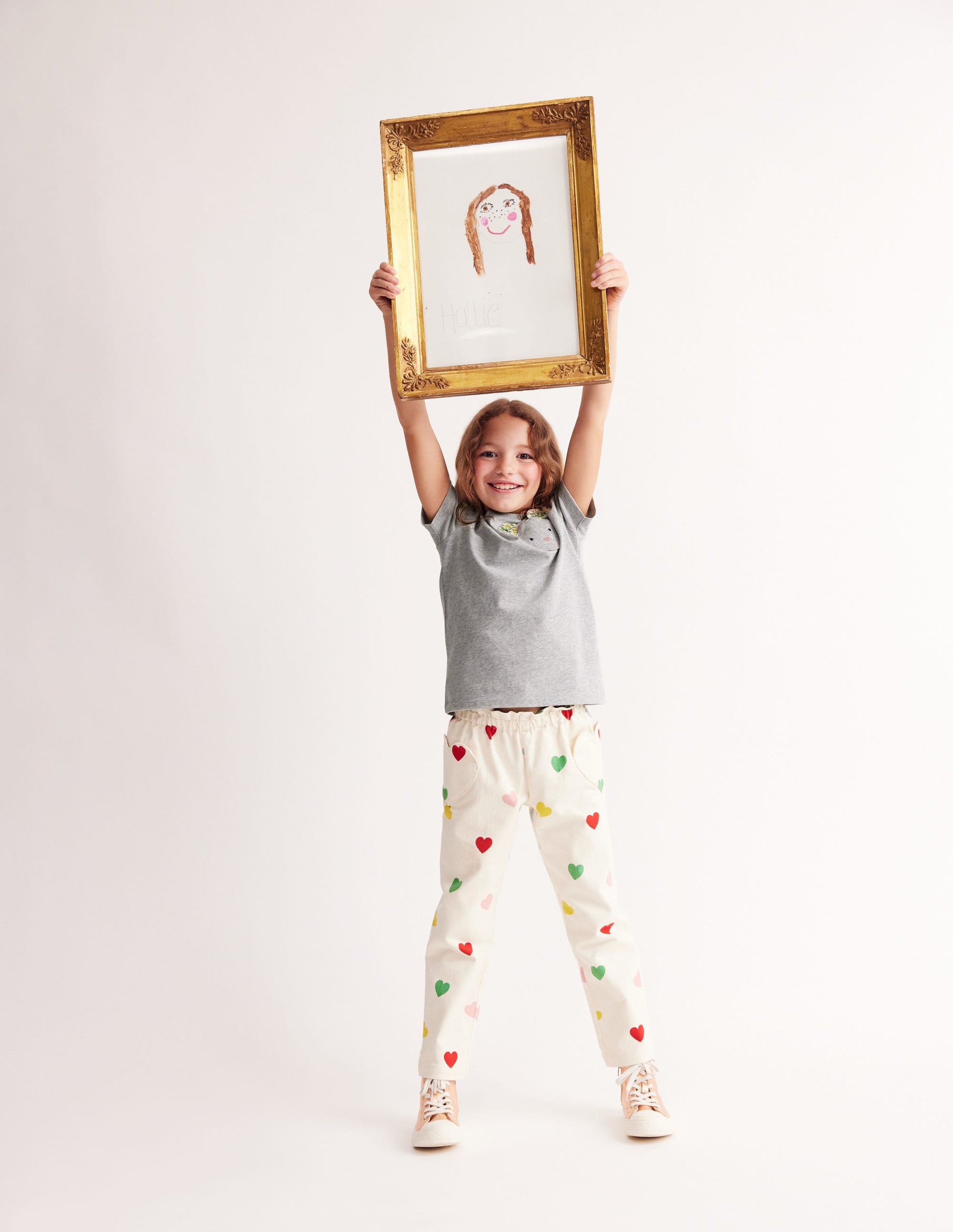 Appliqué Motif T-shirt-Grey Marl-2