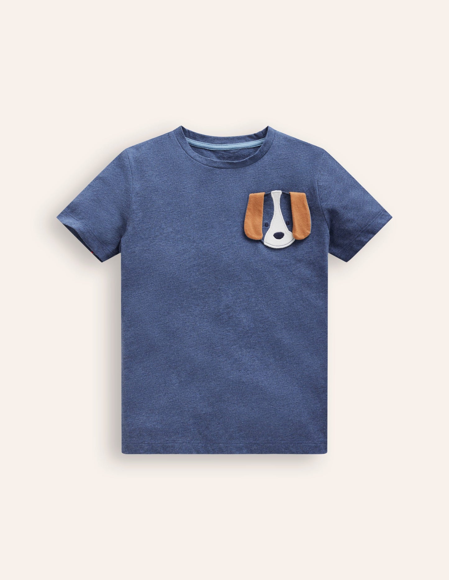 Appliqué Motif T-shirt-Starboard Blue Marl