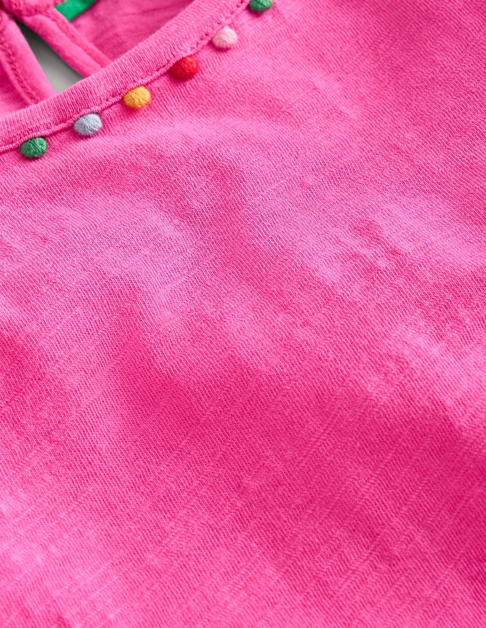 Ali Puff Sleeve Pom T-Shirt-Strawberry Pink-3