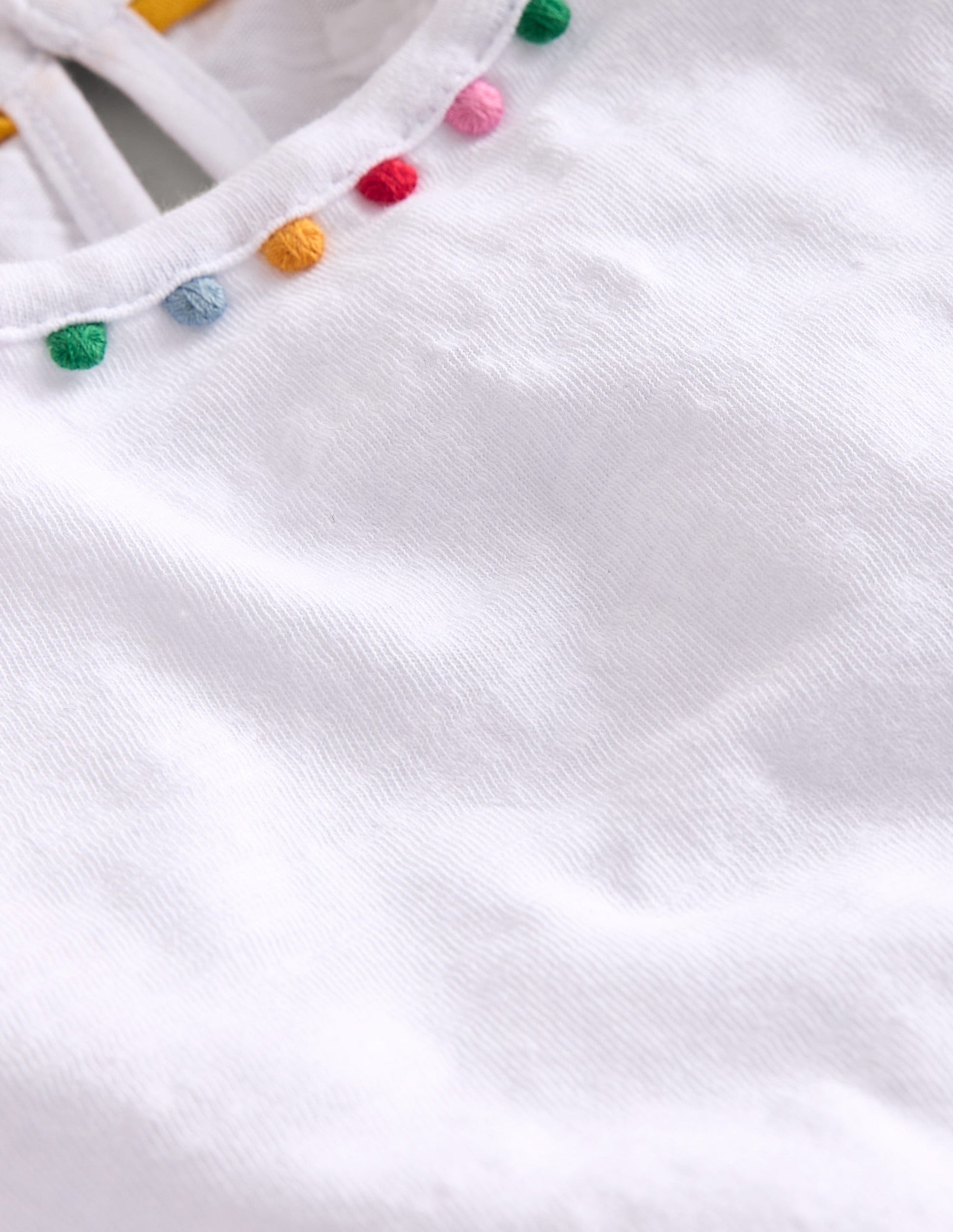 Ali Puff Sleeve Pom T-Shirt-White-3