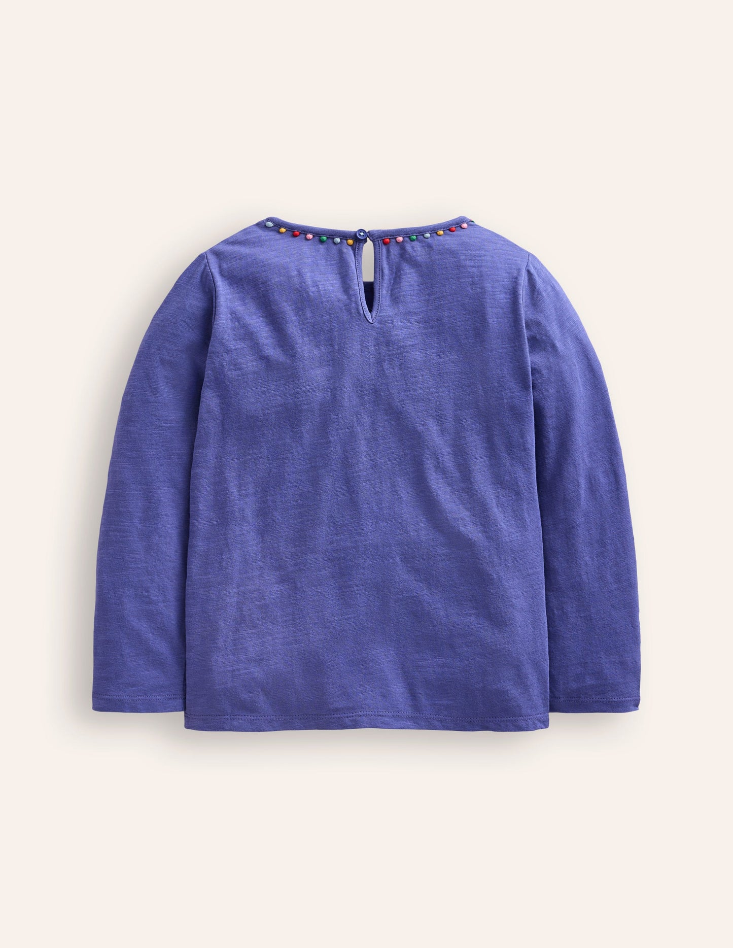 Ali Long Sleeve Pom T shirt-Soft Starboard Blue