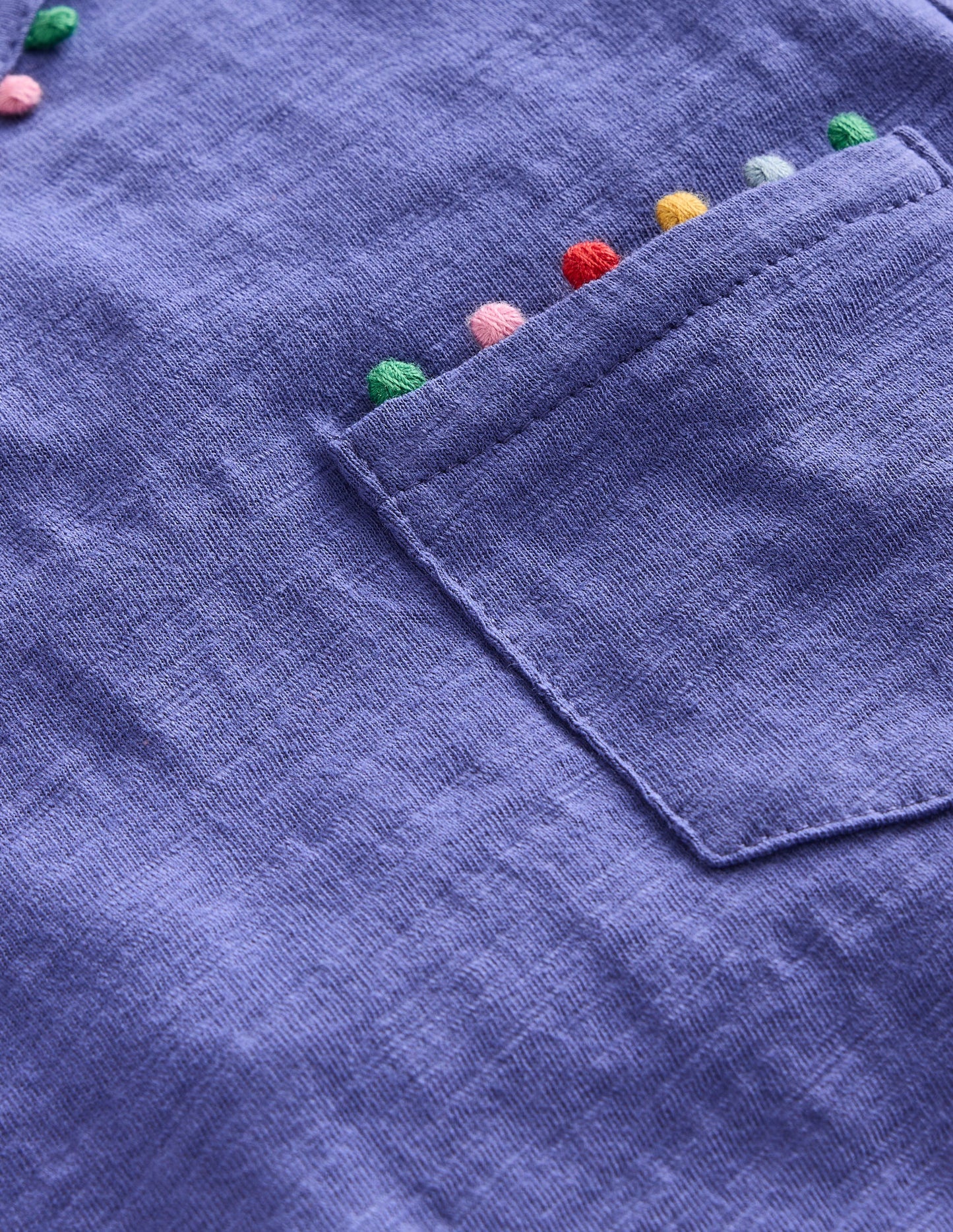 Ali Long Sleeve Pom T shirt-Soft Starboard Blue