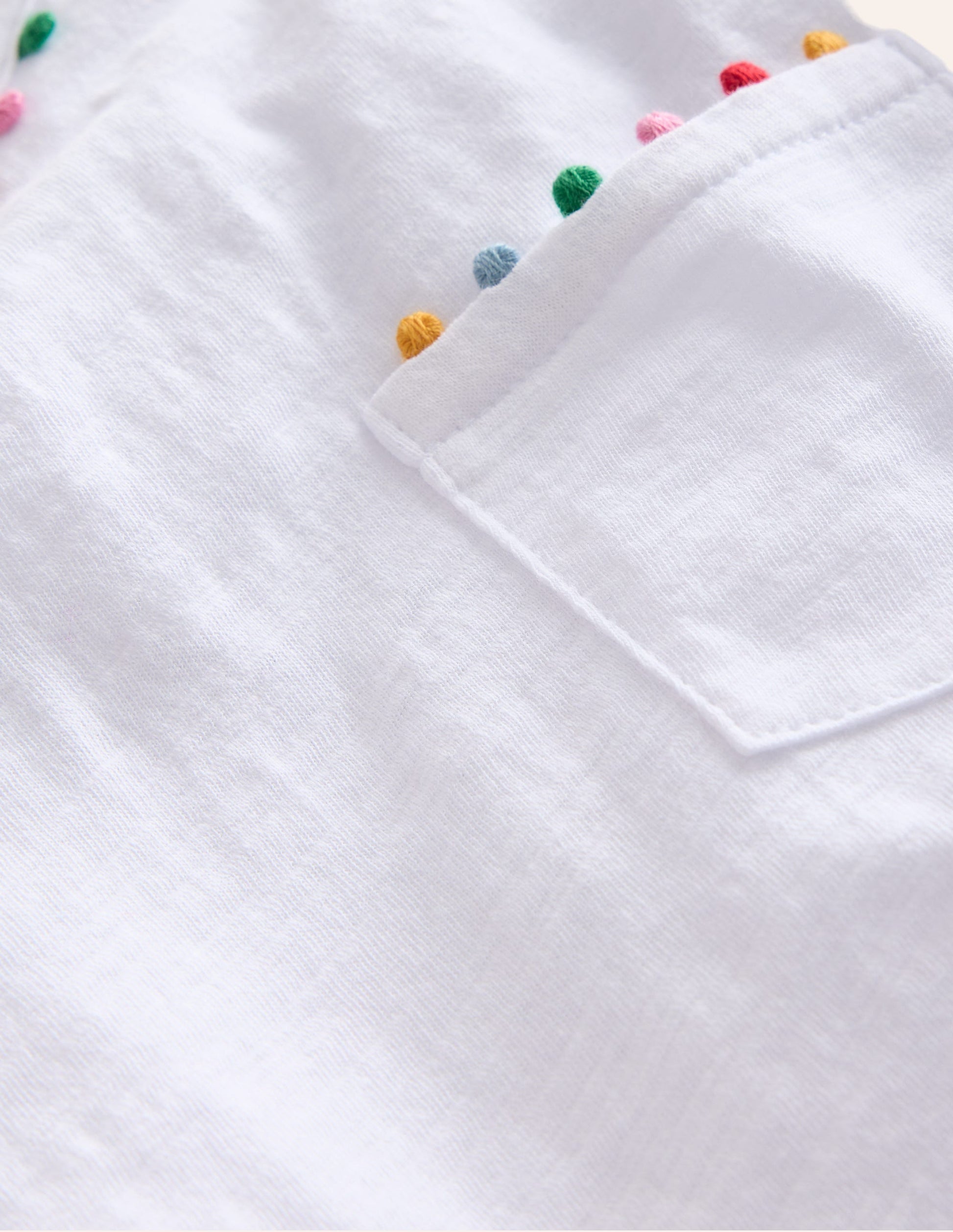 Ali Long Sleeve Pom T shirt-White-3