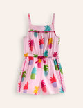 Woven Holiday Playsuit-Blooming Pink Pineapples
