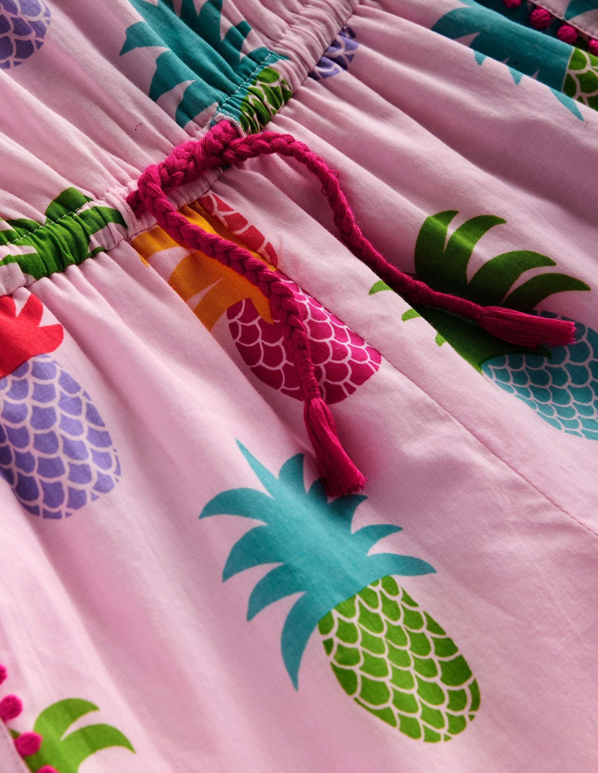 Woven Holiday Playsuit-Blooming Pink Pineapples-3