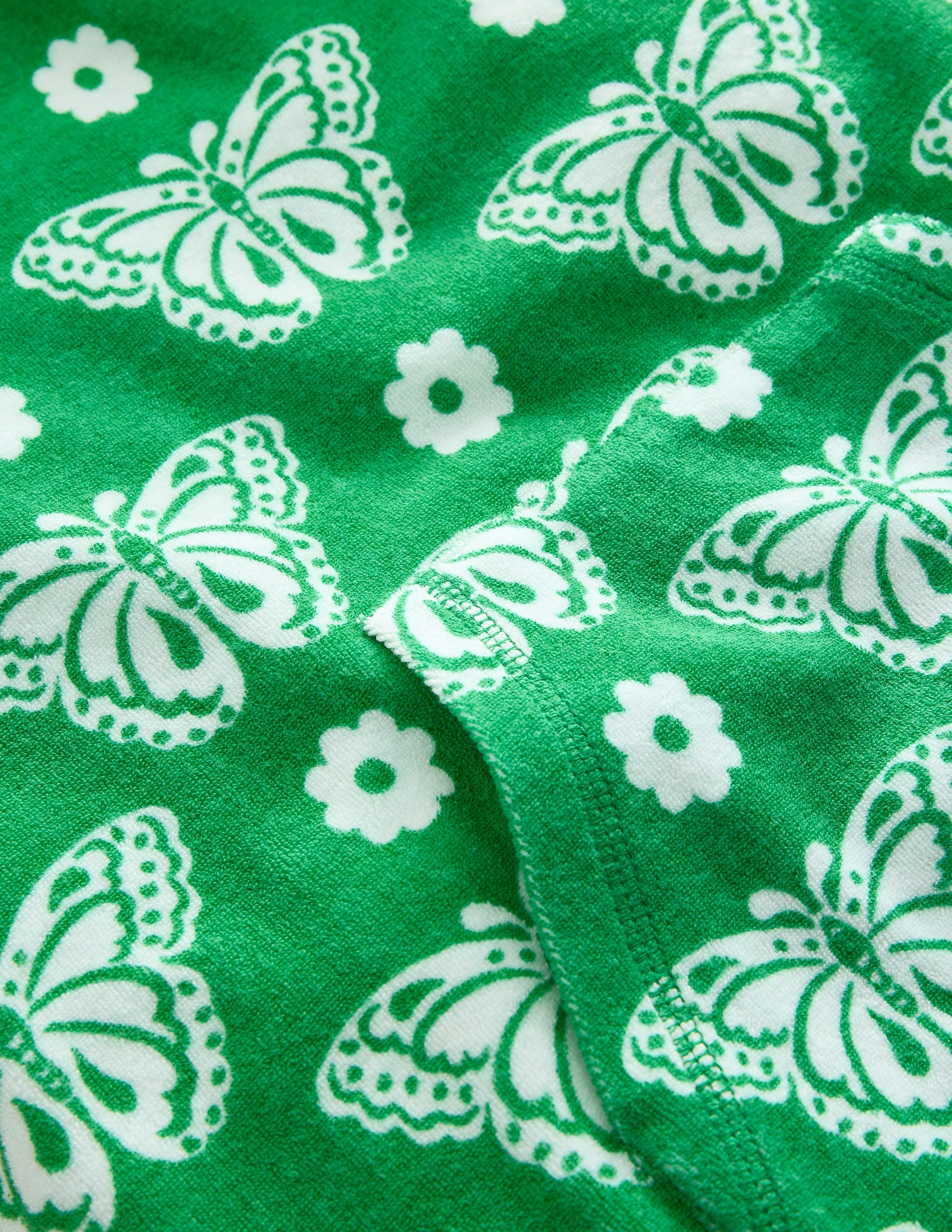 Towelling Throw-On-Pea Green Butterfly Stamp - Image 3