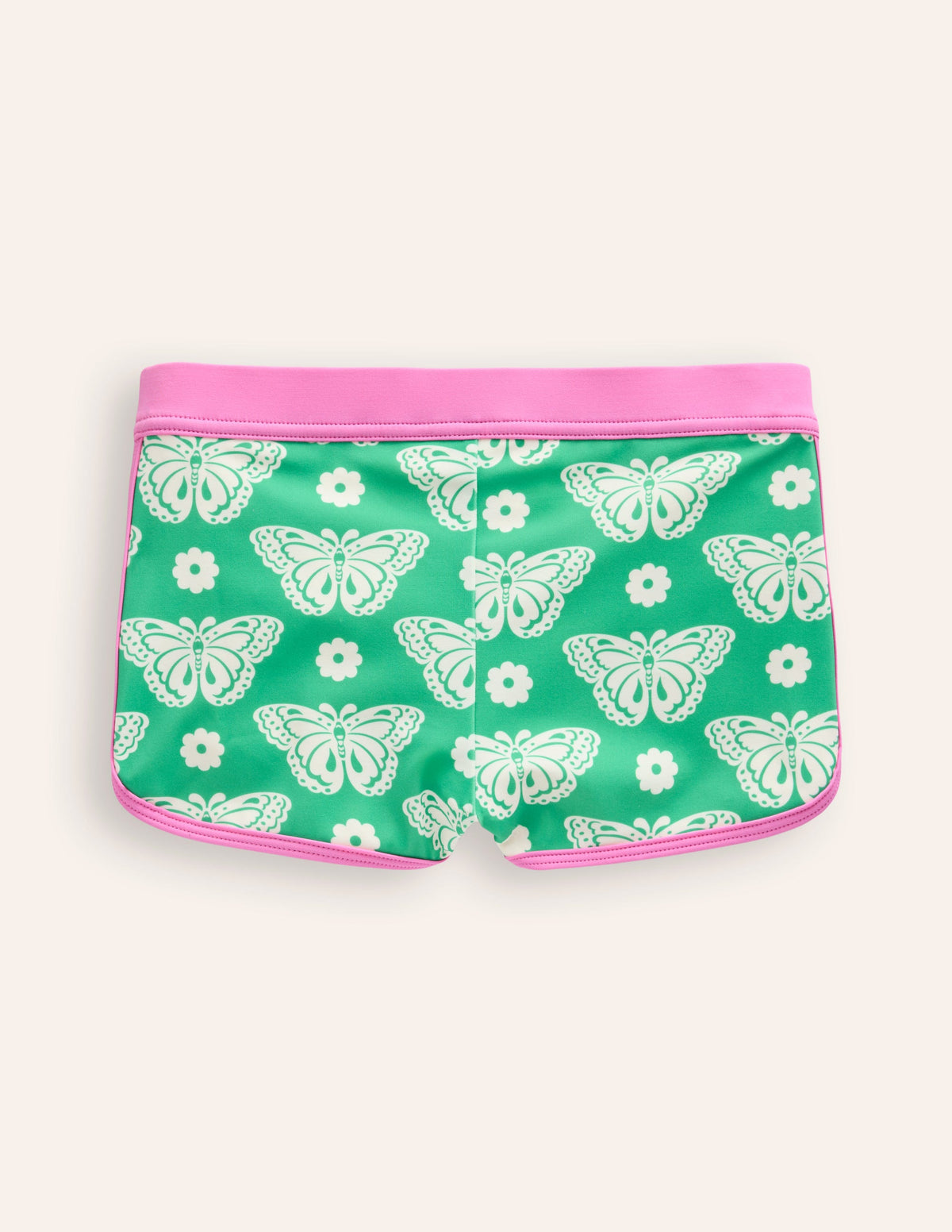 Patterned Swim Shorts-Pea Green Butterfly Stamp - Image 2