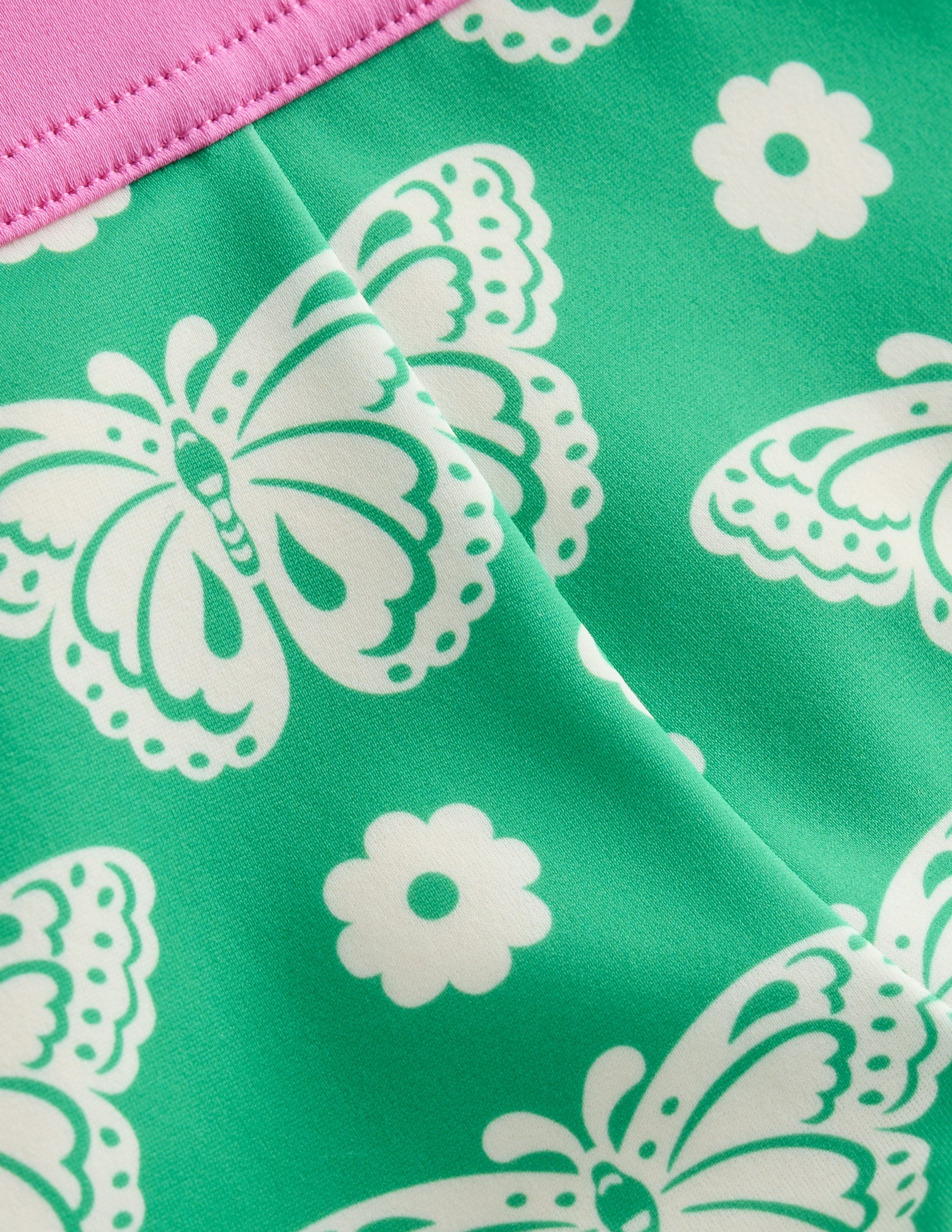 Patterned Swim Shorts-Pea Green Butterfly Stamp-3