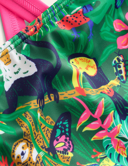 Cross-back Printed Swimsuit-Spruce Green Rainforest-3