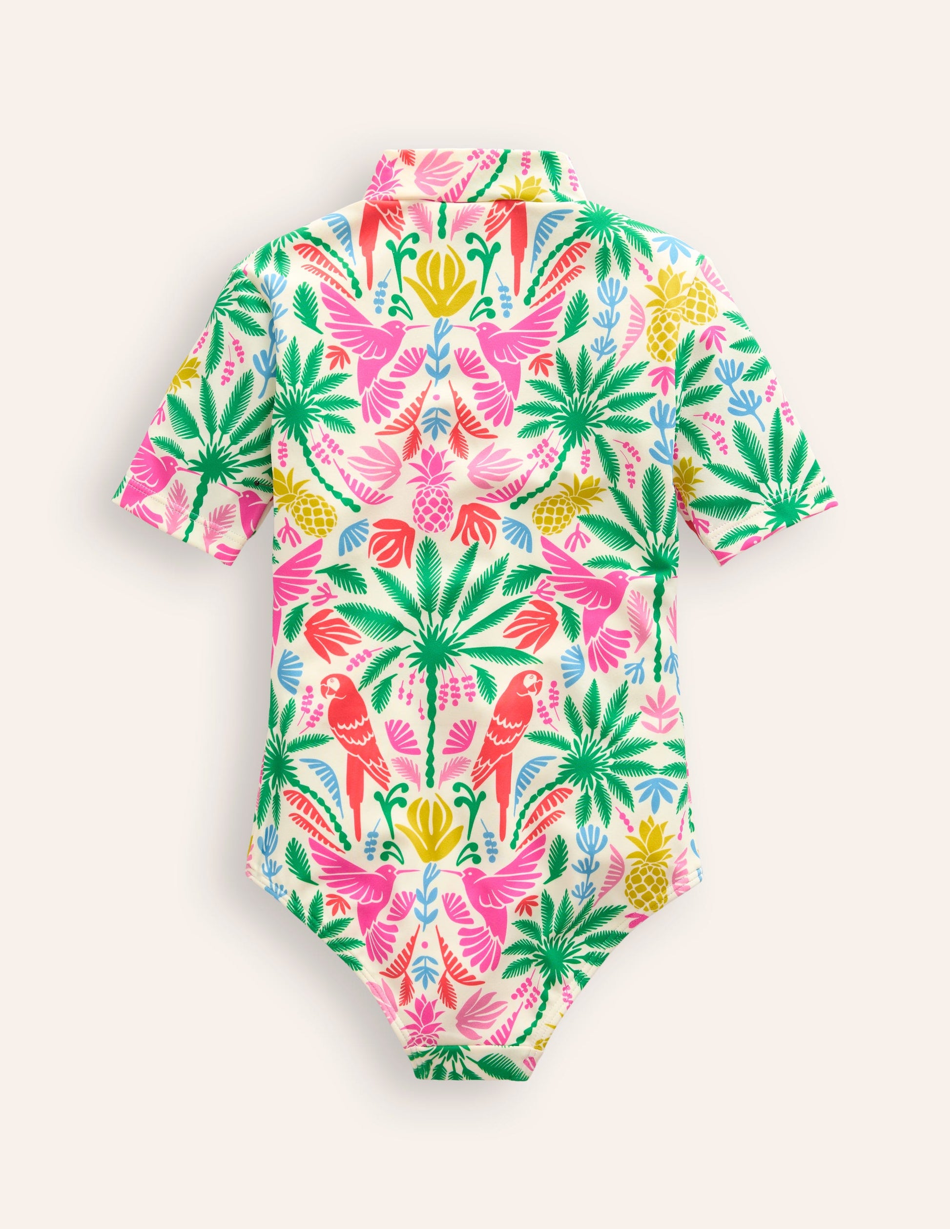 Short-sleeved Swimsuit-Multi Rainbow Palm-2