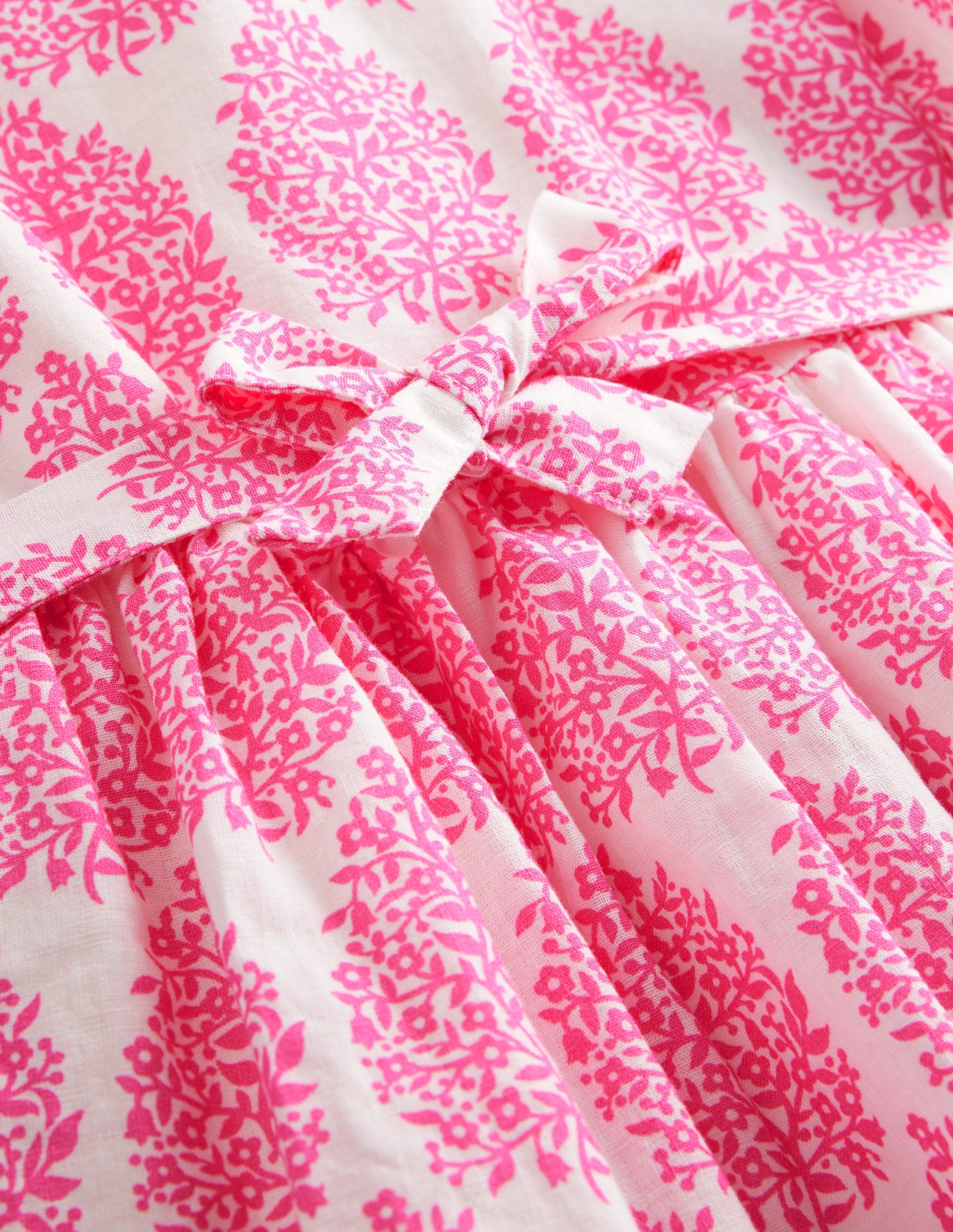 Cotton Linen Vintage Dress-Pink Floret Paisley