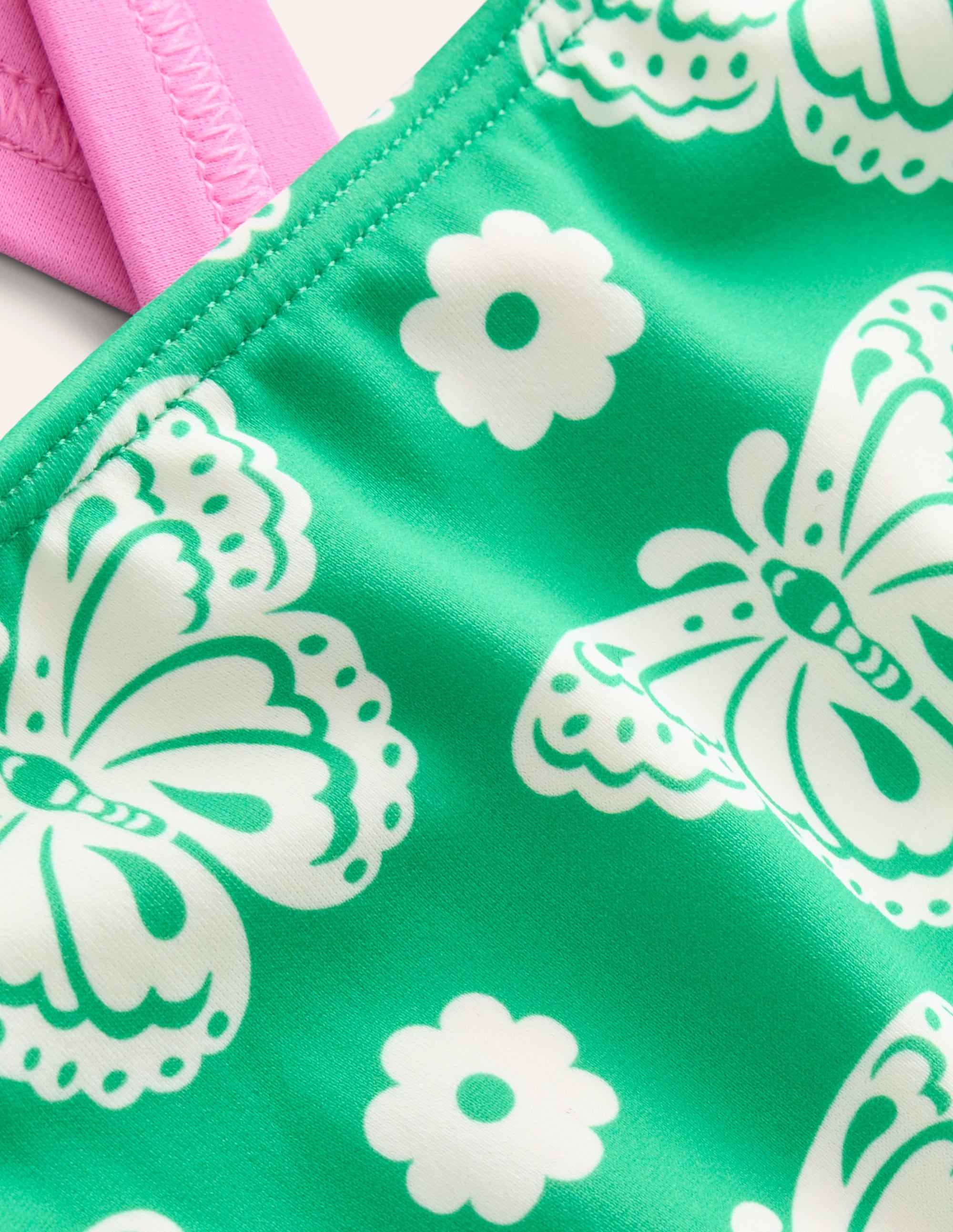 Cross Back Tankini Top-Pea Green Butterfly Stamp - Image 3