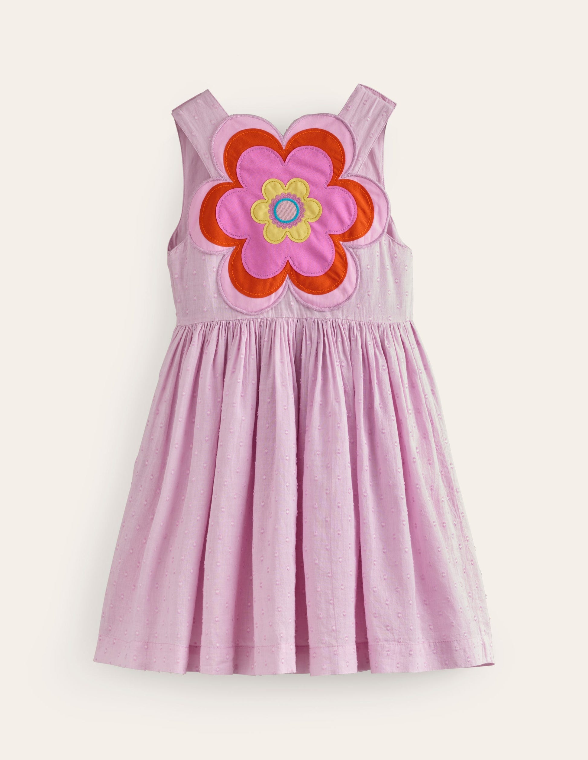 Appliqué Back Dress-Sugared Almond Pink Flower-3