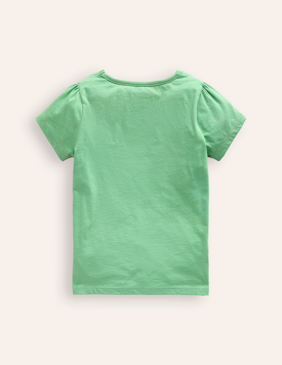 Puff Sleeve Appliqué T-shirt-Aloe Green Mice - Image 2
