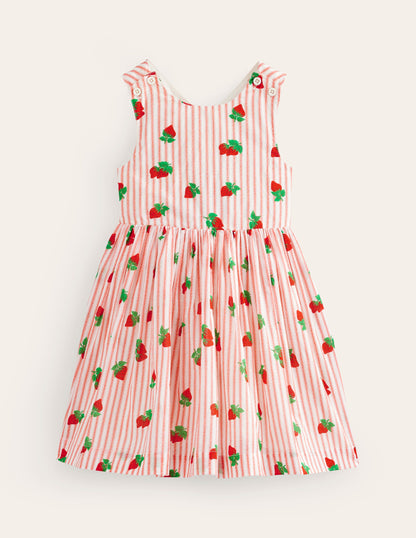 Cross-Back Dress-Vintage Strawberry Stripe-1