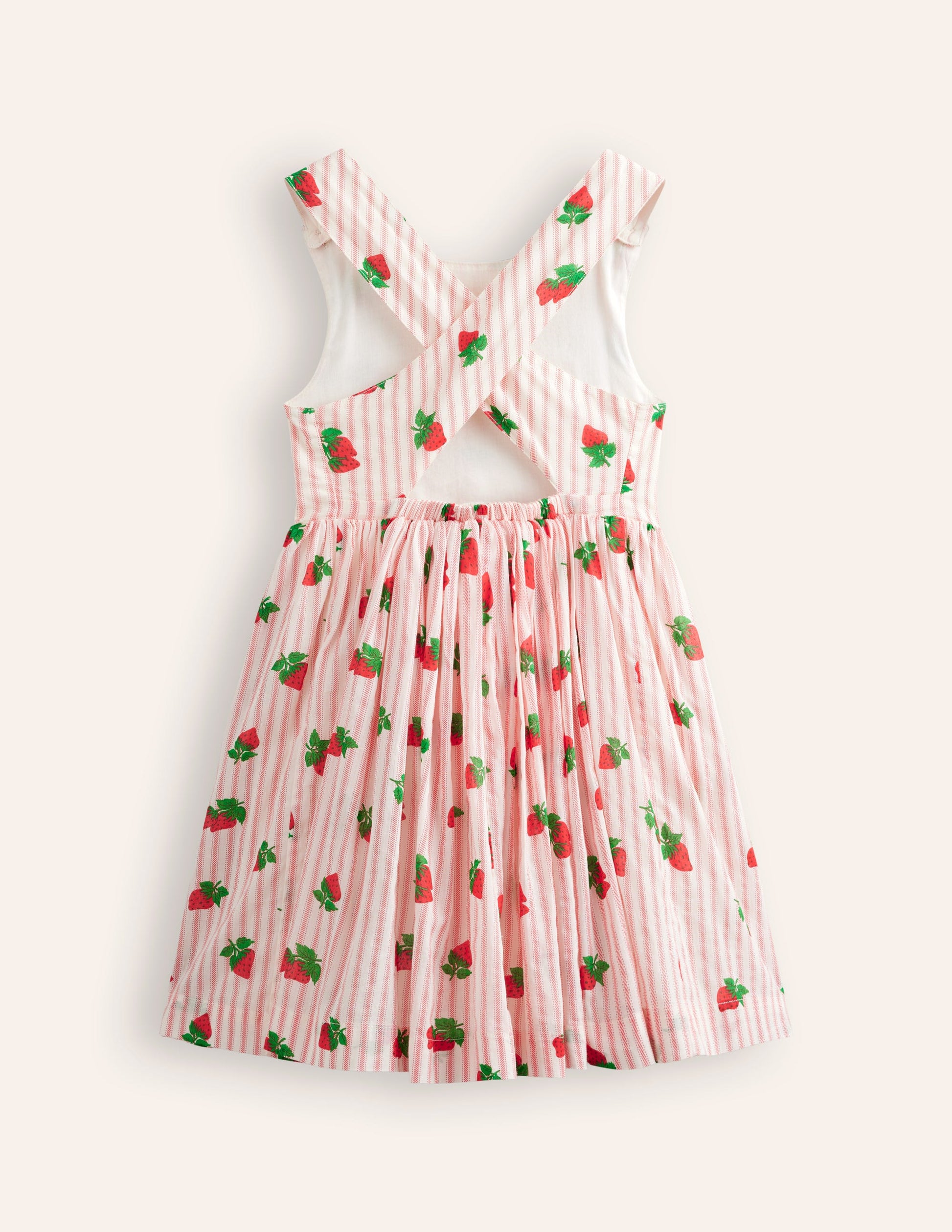 Cross-Back Dress-Vintage Strawberry Stripe-2