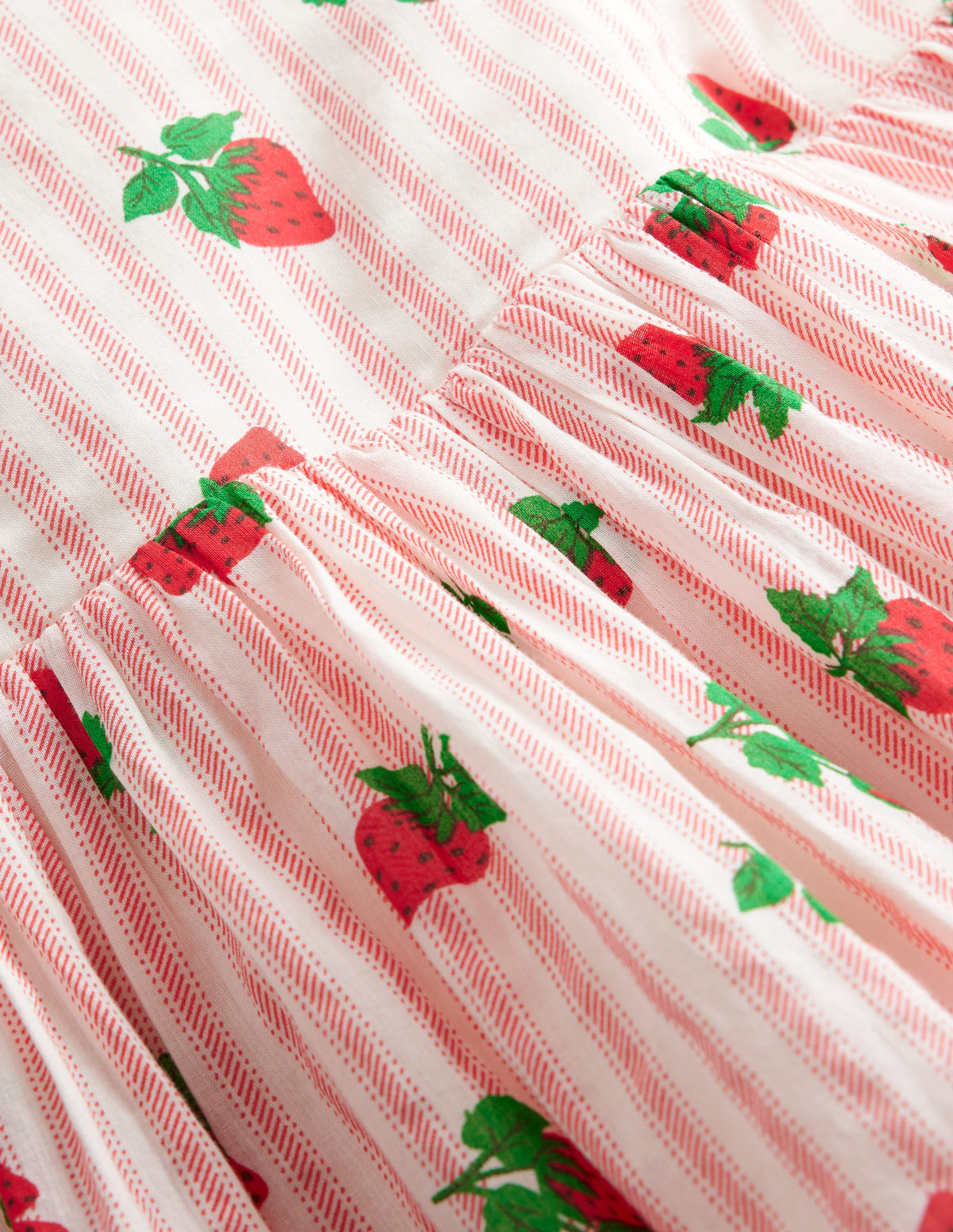 Cross-Back Dress-Vintage Strawberry Stripe - Image 3