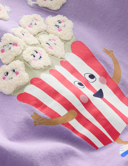 Boucle Relaxed T-shirt-Misty Lavender Popcorn-3
