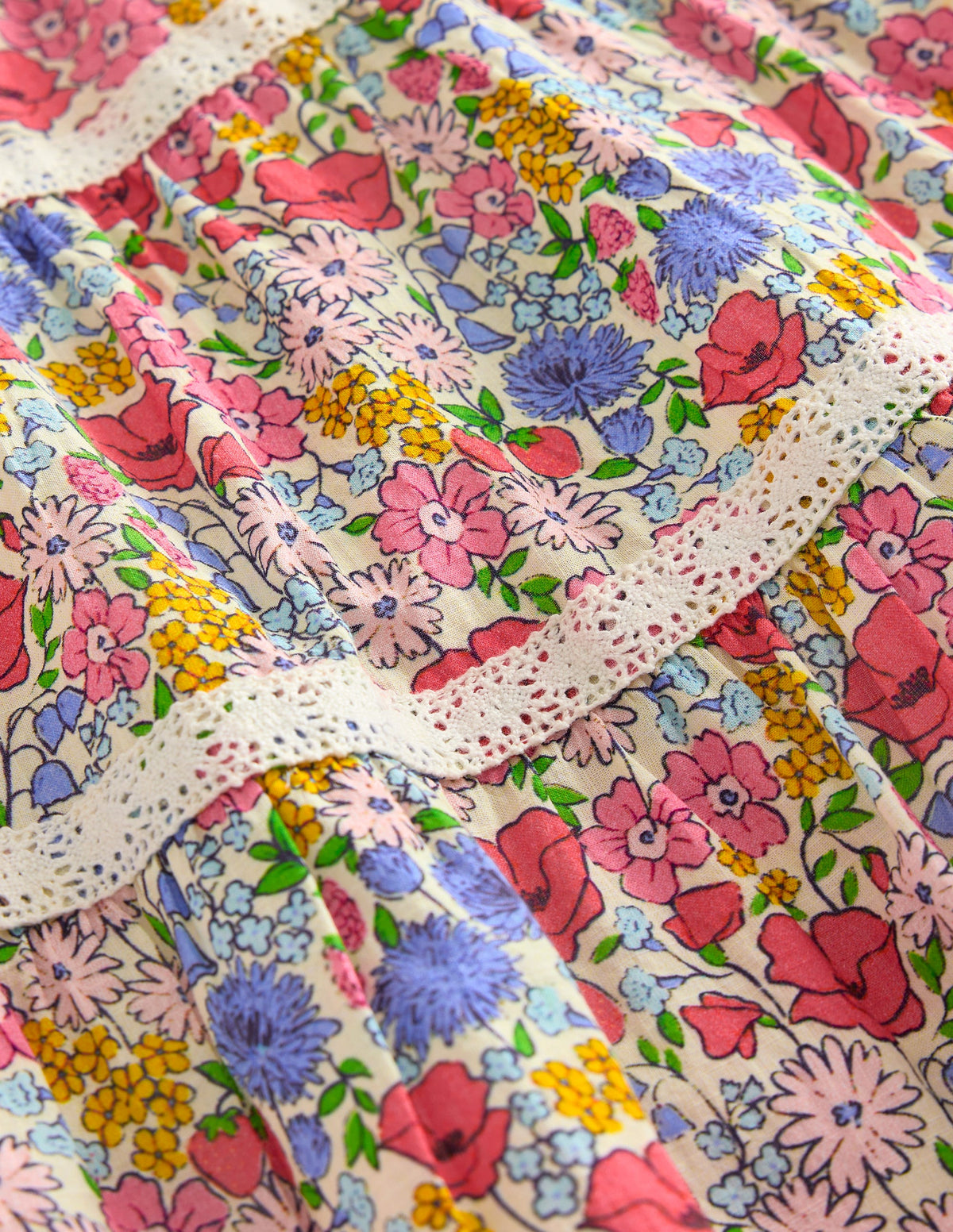 Printed Tiered Midi Skirt-Bubblegum Peony Floral - Image 5