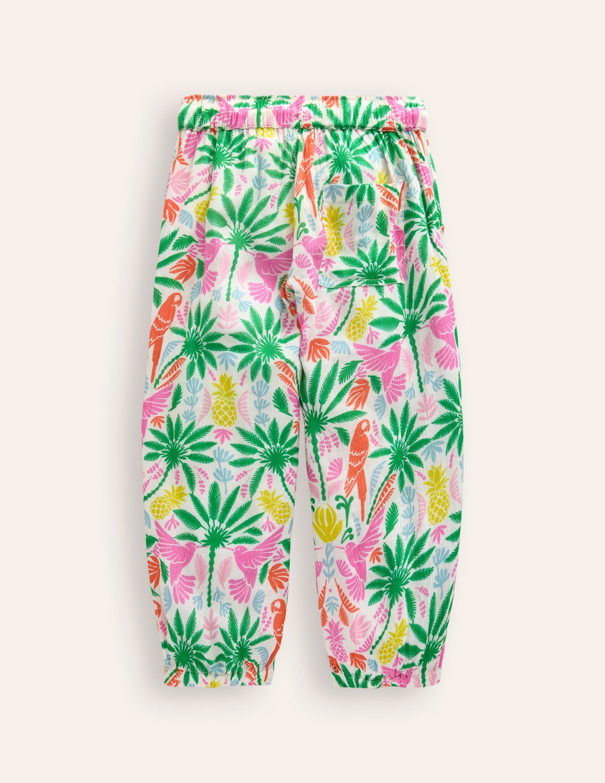Tapered Holiday Trousers-Multi Rainbow Palm-2