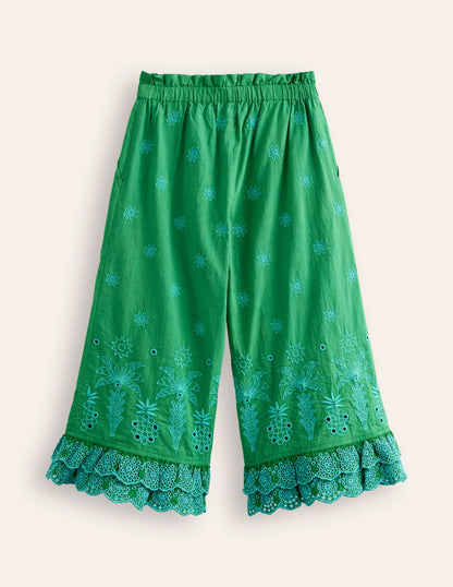 Broderie Trousers-Highland Green-2