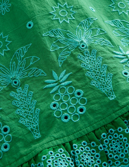 Broderie Trousers-Highland Green-3