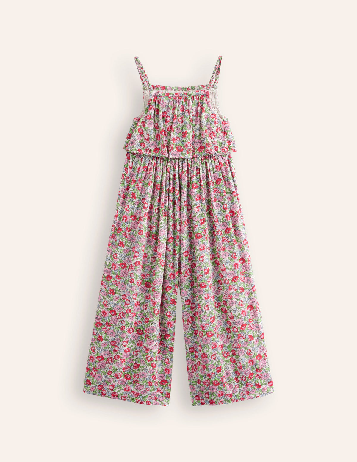 Wide Leg Jumpsuit-Bubblegum Peony Floral - Image 2