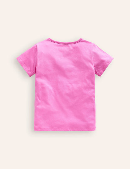 Appliqué Zip Detail T-shirt-Strawberry Ice Polaroid-2