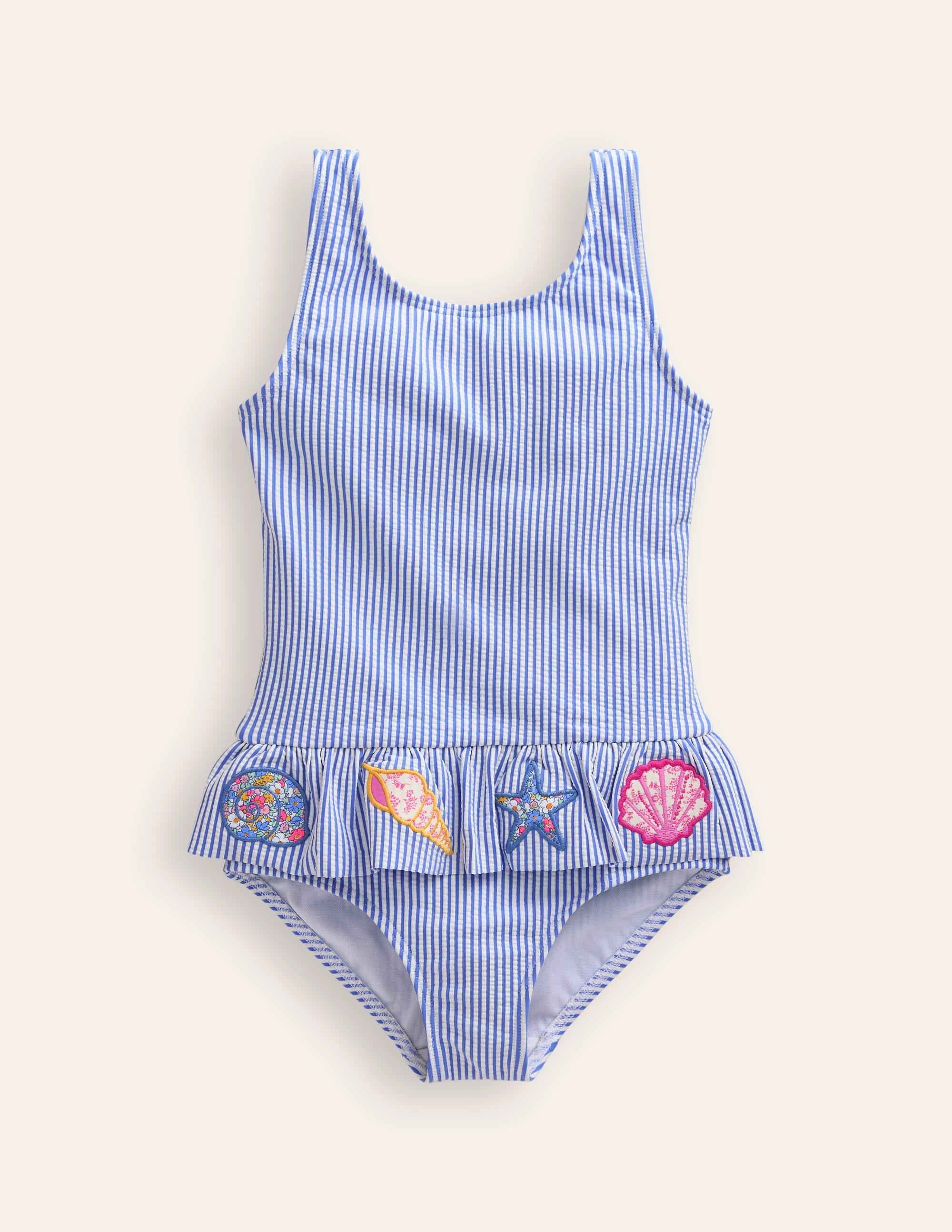 Peplum Swimsuit-Vintage Blue - Image 1