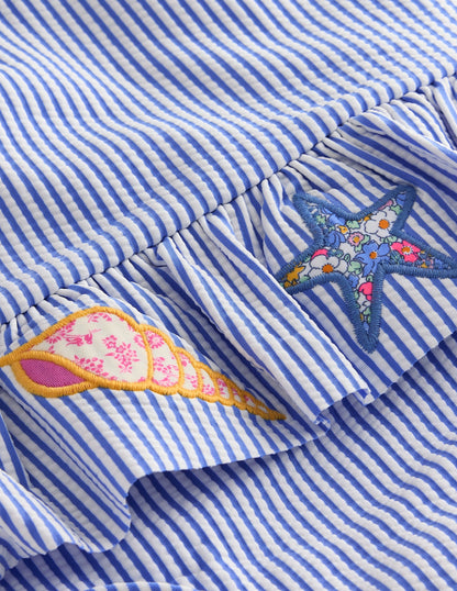 Peplum Swimsuit-Vintage Blue-3