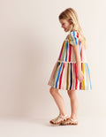 Tiered Stripe Dress-Rainbow Multi Stripe
