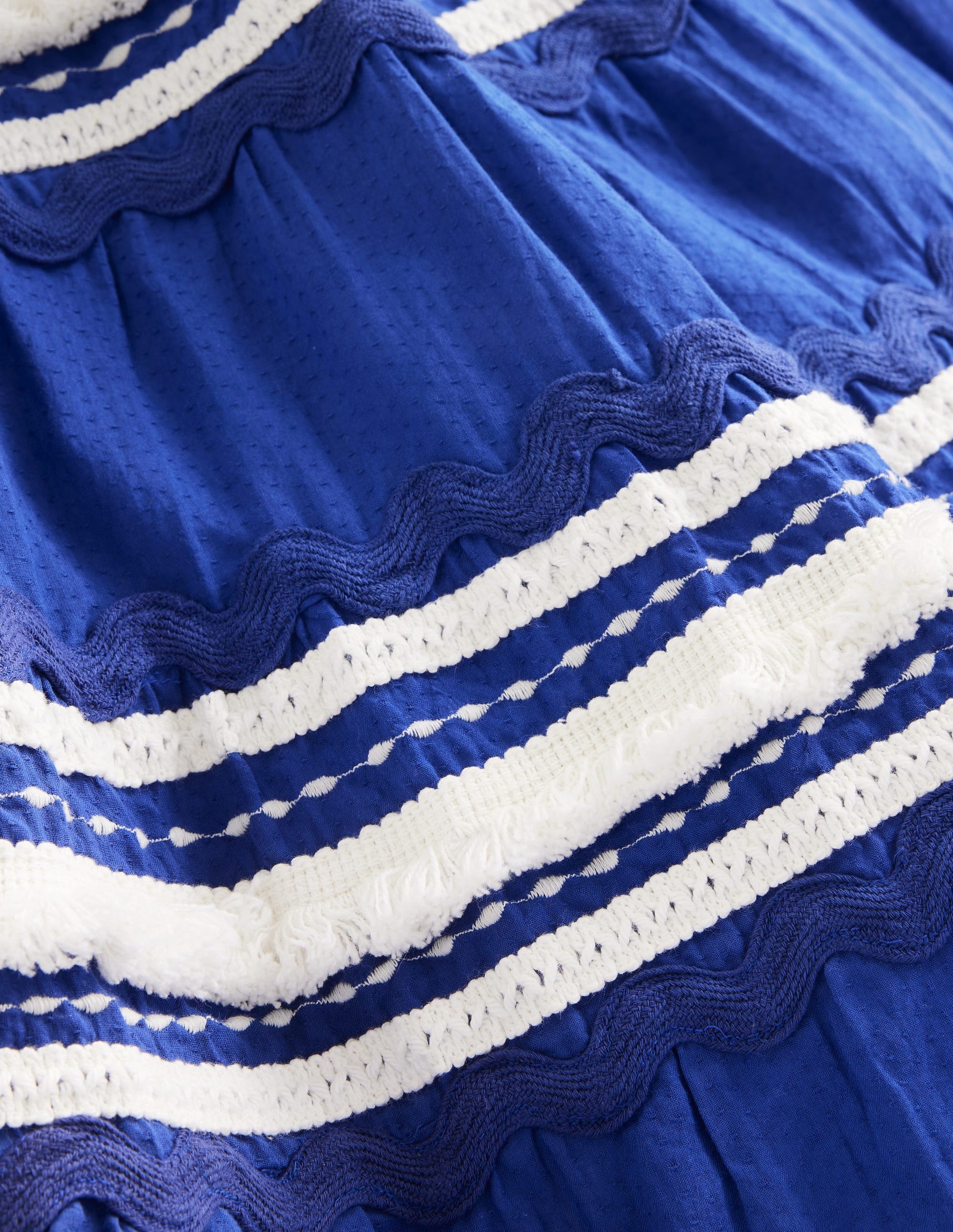 Tiered Twirly Ric Rac Dress-Sapphire Blue-3