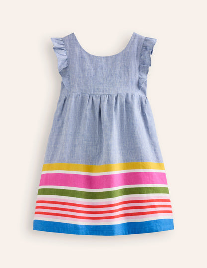 Bow Back Dress-End on End Stripe-4