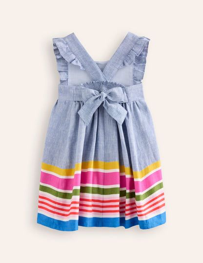 Bow Back Dress-End on End Stripe-5