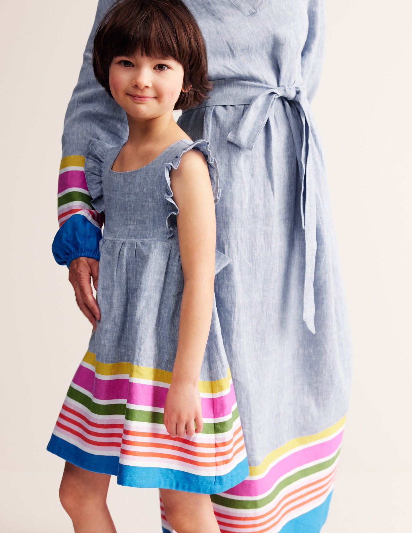 Bow Back Dress-End on End Stripe