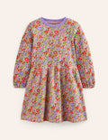 Loopback Sweatshirt Dress-Aster Purple Flowerbed
