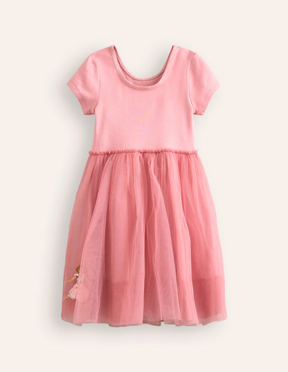 Appliqué Tulle Ballet Dress-Almond Pink Ballerinas-2