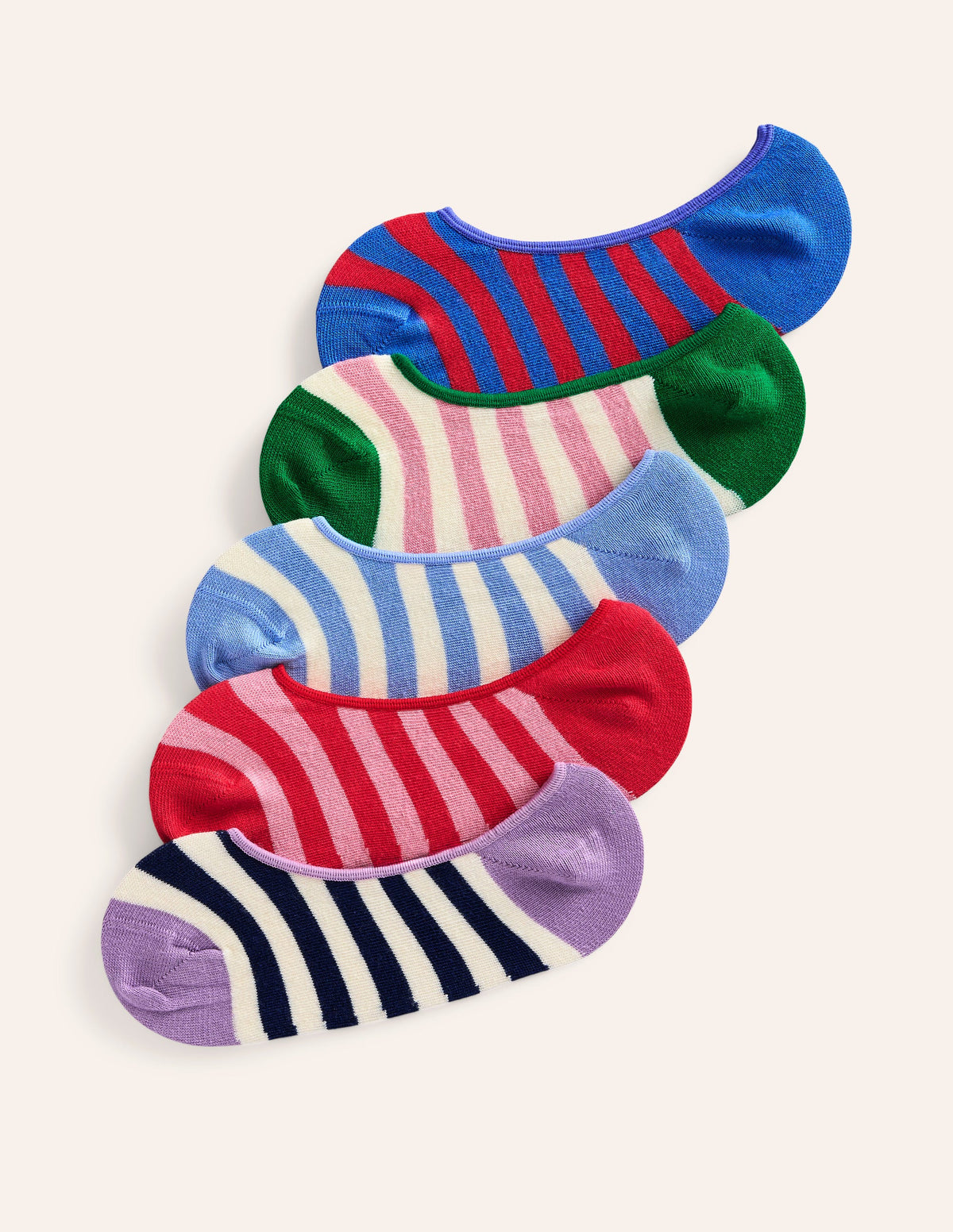 5 Pack Secret Socks-Multi Colourblock Stripe - Image 1