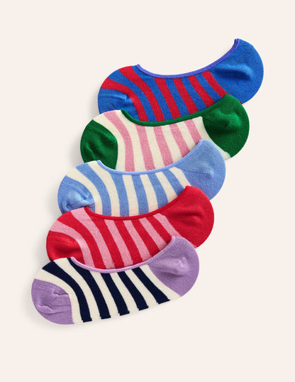 5 Pack Secret Socks-Multi Colourblock Stripe-1