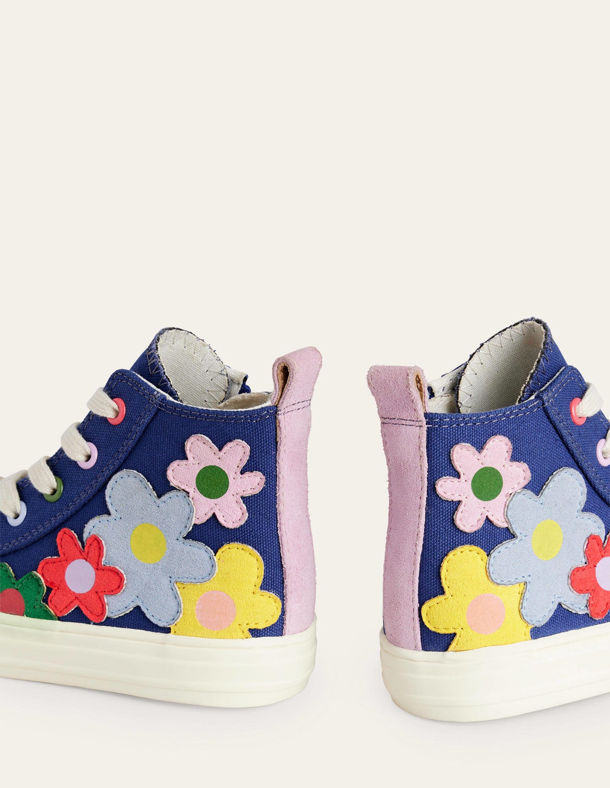 Canvas High Tops-Sapphire Blue Multi Floral-3