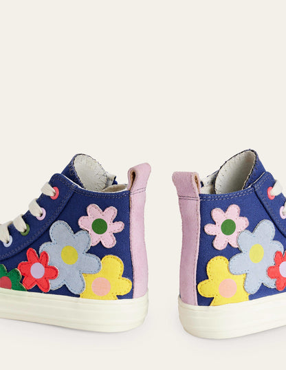 Canvas High Tops-Sapphire Blue Multi Floral-3