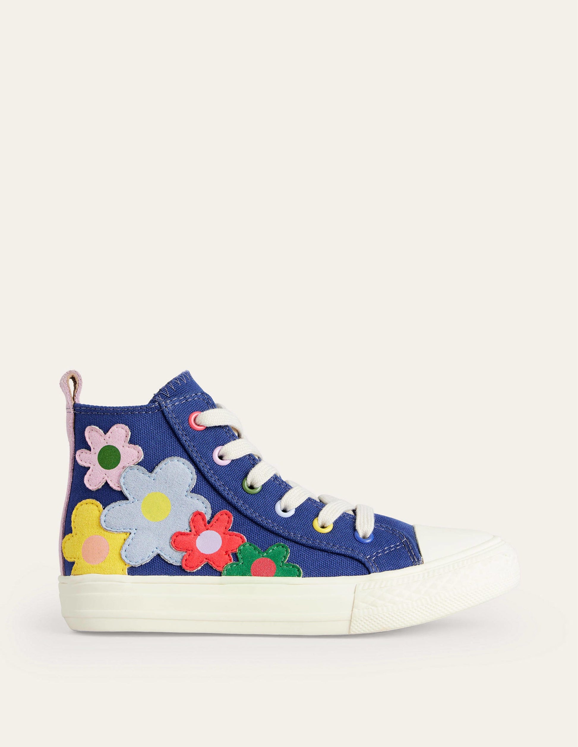 Canvas High Tops-Sapphire Blue Multi Floral-1