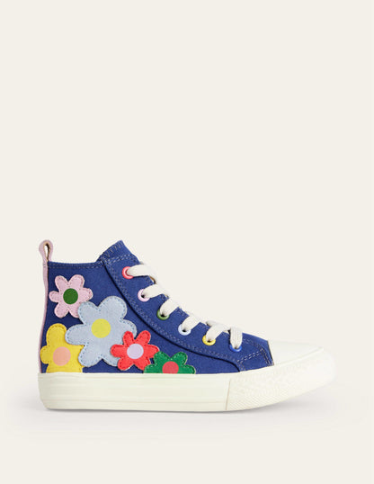 Canvas High Tops-Sapphire Blue Multi Floral-1